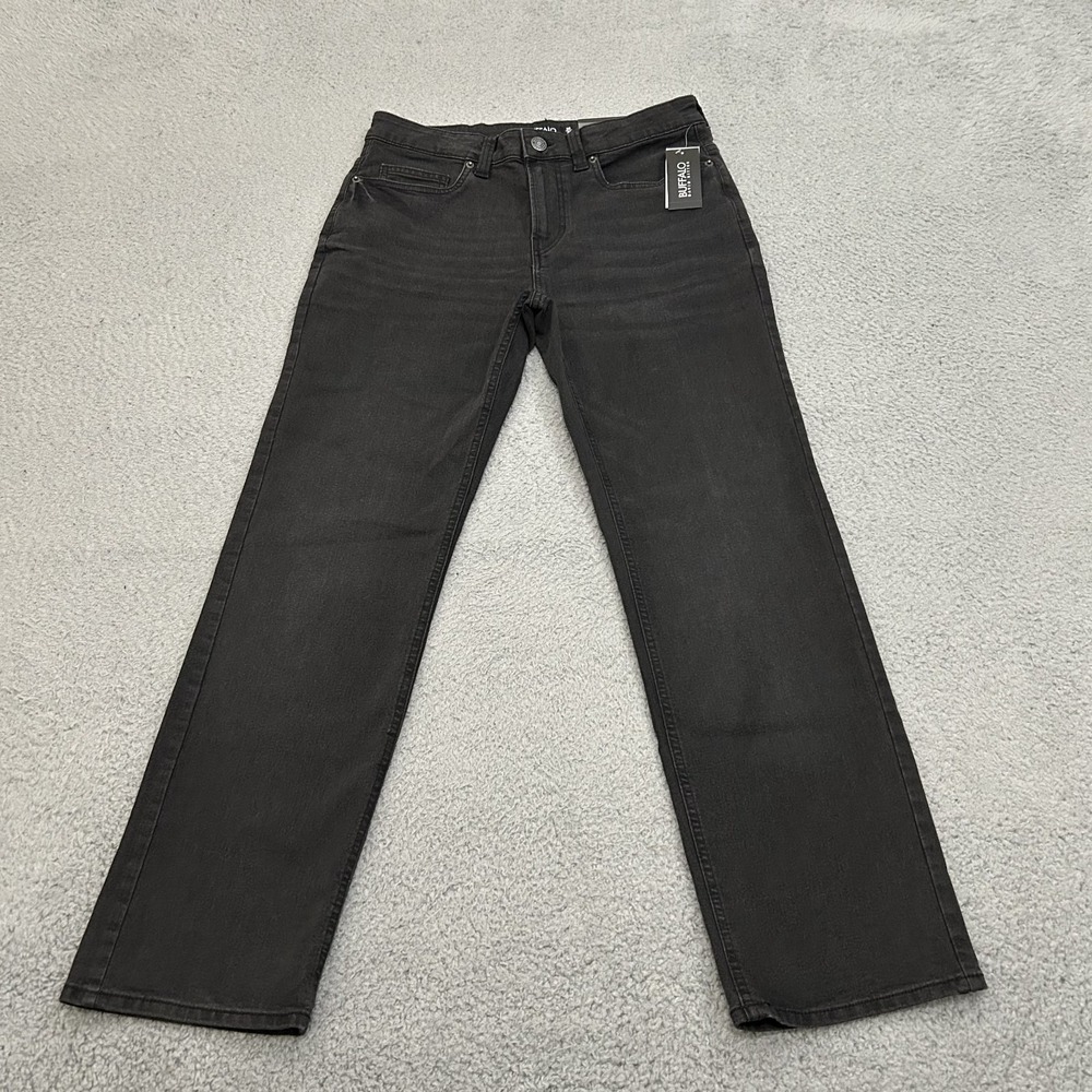 Buffalo David Bitton Jeans Men 30x30 Black Denim Relaxed Straight Driven Stretch